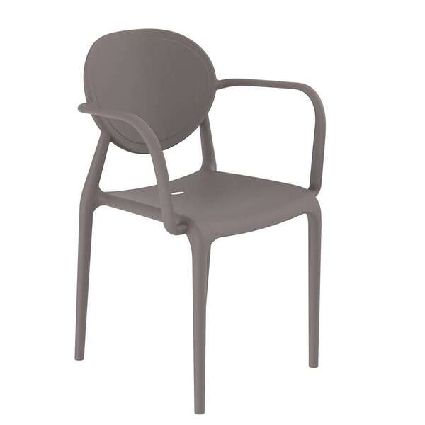 Cadeira Slick Com Braço Cinza