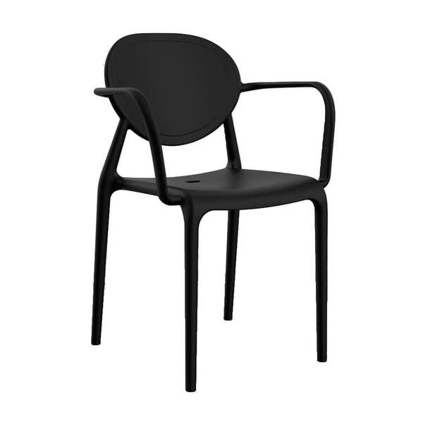 Cadeira Slick Com Braço Preta