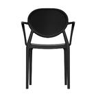 Cadeira Slick Com Braço Preta