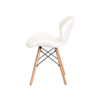 Cadeira Slim Branca Base Madeira