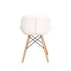 Cadeira Slim Branca Base Madeira