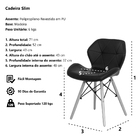 Cadeira Slim Branca Base Madeira
