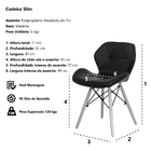 Cadeira Slim Preta Base Madeira