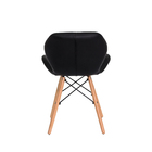 Cadeira Slim Preta Base Madeira