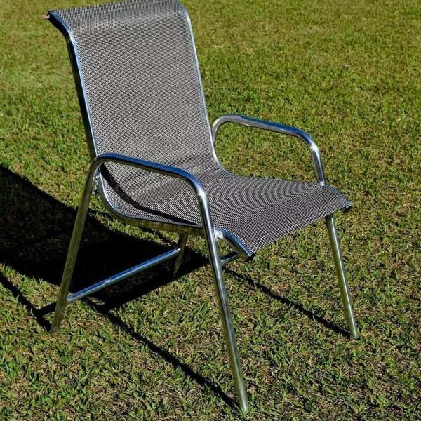 Cadeira Sling De Alumínio E Tela Para Piscina Jardim S Juros