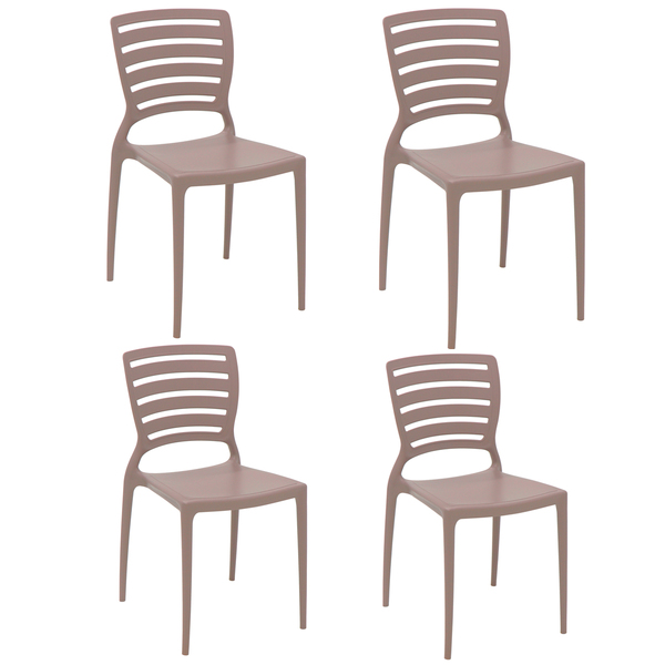 Cadeira Sofia Camurça Polipropileno E Fibra De Vidro 4un - Tr