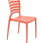 Cadeira Sofia Rosa Coral Encosto Vazado Horizontal Em Polipro