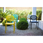 Cadeira Stripe Com Braço Azul
