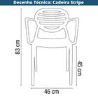 Cadeira Stripe Com Braço Cinza