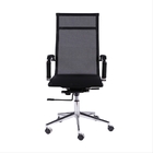 Cadeira Tela Alta Preta Com Base De Rodízio - Or Design