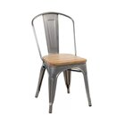 Cadeira Tolix Assento Em Madeira - Bronze