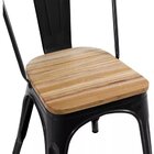 Cadeira Tolix Assento Em Madeira - Preta