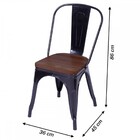 Cadeira Tolix Assento Em Madeira - Preta