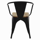 Cadeira Tolix Com Braço Iron Industrial Preta Com Assento De