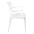 Cadeira Tramontina Amélia Com Braços Branco Empilhável Em Pol