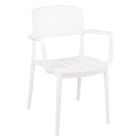 Cadeira Tramontina Amélia Com Braços Branco Empilhável Em Pol