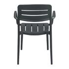 Cadeira Tramontina Amélia Com Braços Grafite Empilhável Em Po