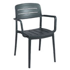 Cadeira Tramontina Amélia Com Braços Grafite Empilhável Em Po