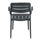 Cadeira Tramontina Amélia Com Braços Grafite Empilhável Em Po
