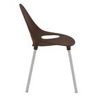 Cadeira Tramontina Elisa Em Polipropileno Marrom E Alumínio