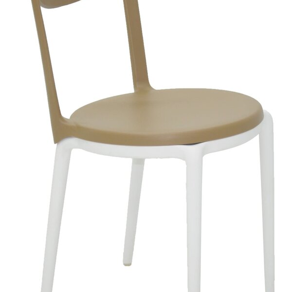 Cadeira Tramontina Luna 2 Caramelo Policarbonato Base Branca