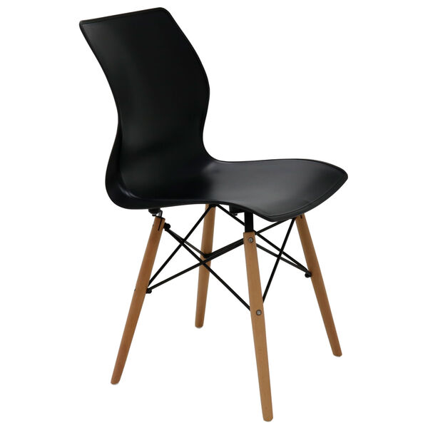 Cadeira Tramontina Maja Em Polipropileno Preto Base Madeira