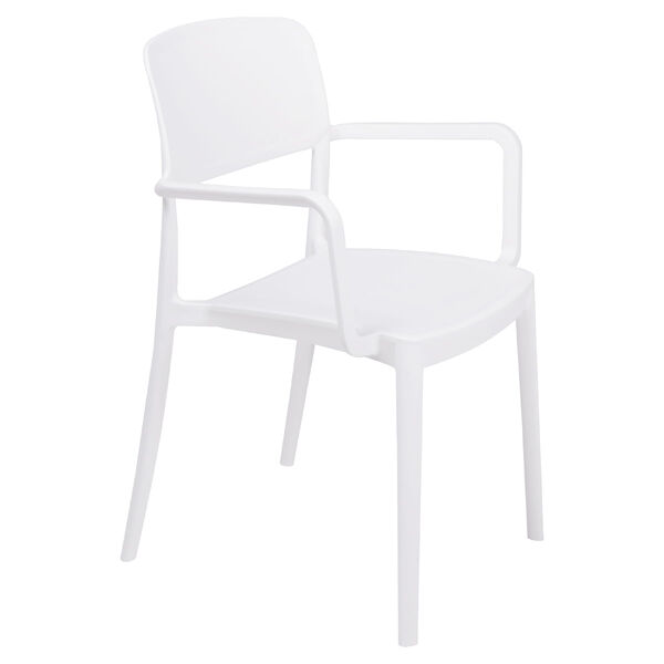 Cadeira Tramontina Marta Com Braços Branca Empilhável Em Poli