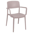 Cadeira Tramontina Marta Com Braços Camurça Empilhável Em Pol