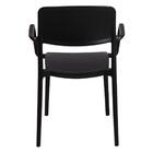 Cadeira Tramontina Marta Com Braços Preta Empilhável Em Polip