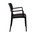Cadeira Tramontina Marta Com Braços Preta Empilhável Em Polip