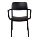 Cadeira Tramontina Marta Com Braços Preta Empilhável Em Polip