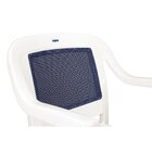 Cadeira Tramontina Miami Polipropileno Branco Tela Azul Escuro