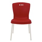 Cadeira Tramontina Mona Vermelha Sem Braços Pernas Anodizadas