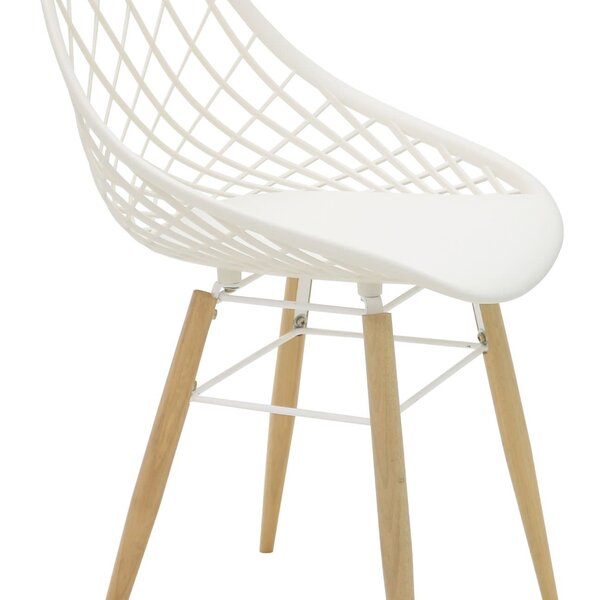 Cadeira Tramontina Philo Branca Poliamida Pernas Madeira