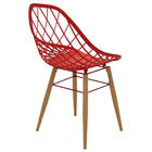 Cadeira Tramontina Philo Vermelha Poliamida Pernas Madeira