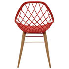 Cadeira Tramontina Philo Vermelha Poliamida Pernas Madeira