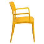 Cadeira Tramontina Serena Com Braços Amarela Empilhável Em Po