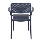 Cadeira Tramontina Serena Com Braços Azul Navy Empilhável Em