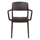 Cadeira Tramontina Serena Com Braços Marrom Empilhável Em Pol