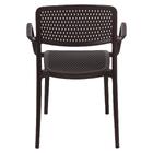 Cadeira Tramontina Serena Com Braços Marrom Empilhável Em Pol