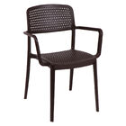 Cadeira Tramontina Serena Com Braços Marrom Empilhável Em Pol