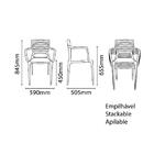 Cadeira Tramontina Sofia Branca Braços Encosto Vazado Horizon