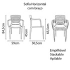 Cadeira Tramontina Sofia Branca Braços Encosto Vazado Horizon
