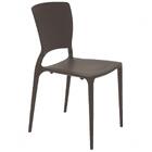 Cadeira Tramontina Sofia Marrom Com Encosto Fechado Em Polipr