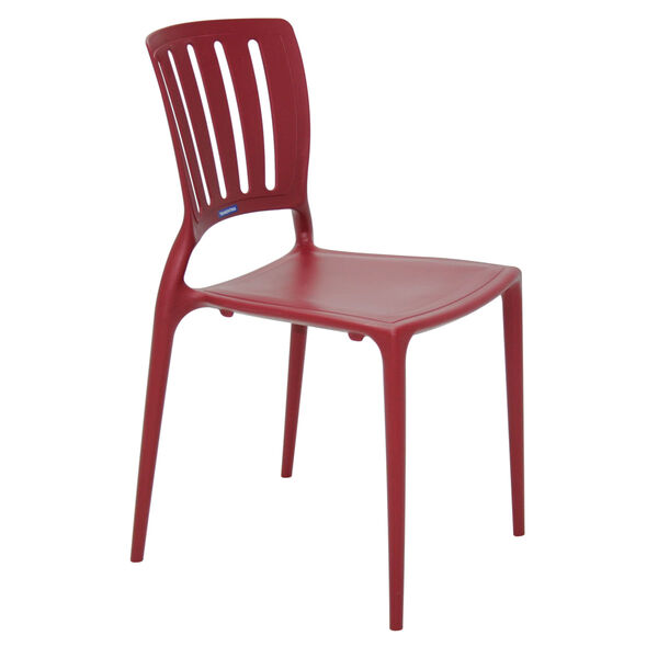 Cadeira Tramontina Sofia Marsala Com Encosto Vazado Vertical