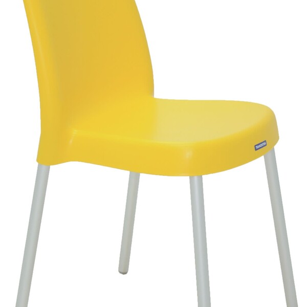 Cadeira Tramontina Vanda Amarela Sem Braços Em Polipropileno