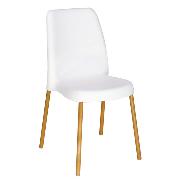 Cadeira Tramontina Vanda Em Polipropileno Branco Com Pernas D