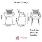 Cadeira Tramontina Victória Branca Braços Encosto Vazado Hori