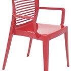 Cadeira Tramontina Victória Vermelha Braços Encosto Vazado Ho