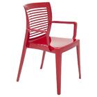 Cadeira Tramontina Victória Vermelha Braços Encosto Vazado Ho